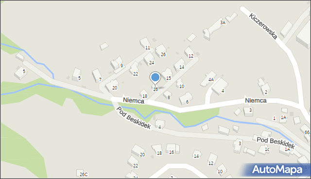 Wisła, Niemca Jerzego, 16, mapa Wisła
