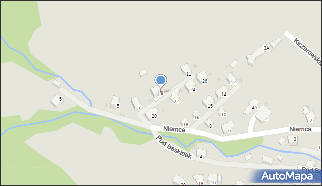 Wisła, Niemca Jerzego, 9, mapa Wisła