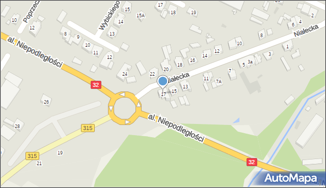 Wolsztyn, Niałecka, 17, mapa Wolsztyn