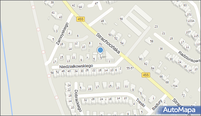 Wrocław, Niedziałkowskiego Mieczysława, 3, mapa Wrocławia