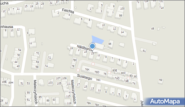 Wrocław, Nikliborca Jana, 13, mapa Wrocławia