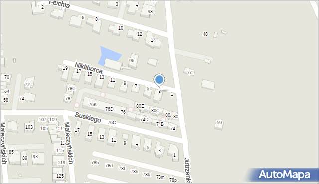 Wrocław, Nikliborca Jana, 3, mapa Wrocławia