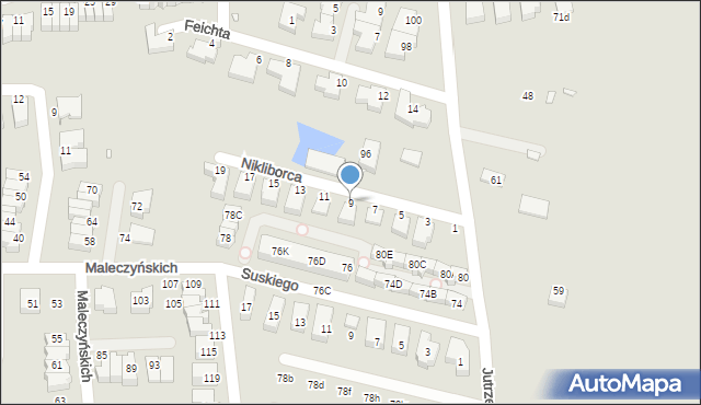 Wrocław, Nikliborca Jana, 9, mapa Wrocławia