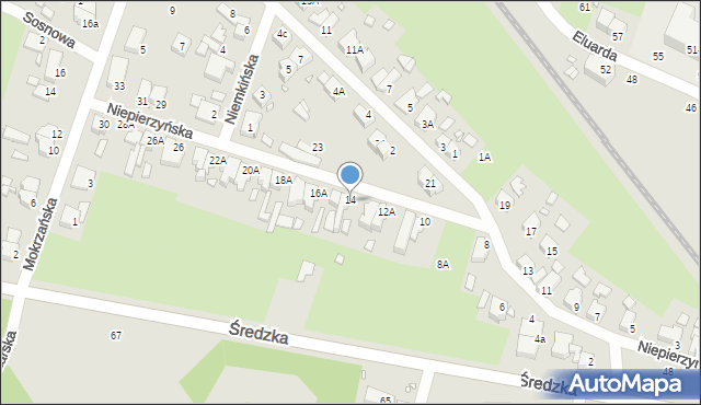 Wrocław, Niepierzyńska, 14a, mapa Wrocławia