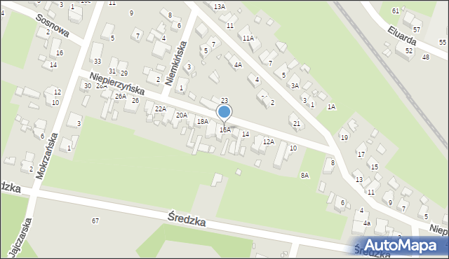 Wrocław, Niepierzyńska, 16A, mapa Wrocławia