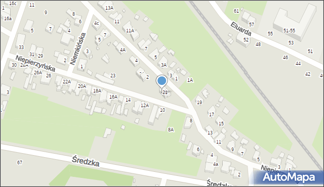 Wrocław, Niepierzyńska, 21A, mapa Wrocławia