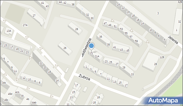 Wrocław, Niedźwiedzia, 21, mapa Wrocławia