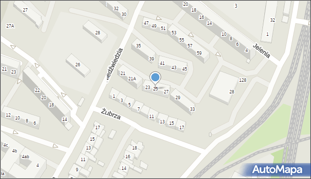 Wrocław, Niedźwiedzia, 25, mapa Wrocławia