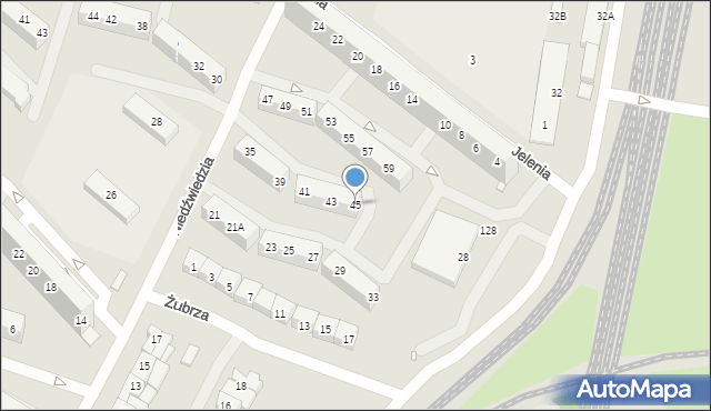 Wrocław, Niedźwiedzia, 45, mapa Wrocławia