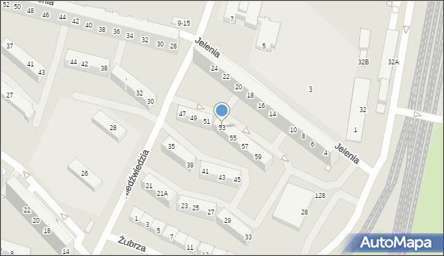 Wrocław, Niedźwiedzia, 53, mapa Wrocławia