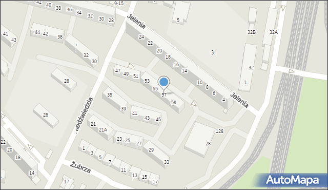 Wrocław, Niedźwiedzia, 57, mapa Wrocławia