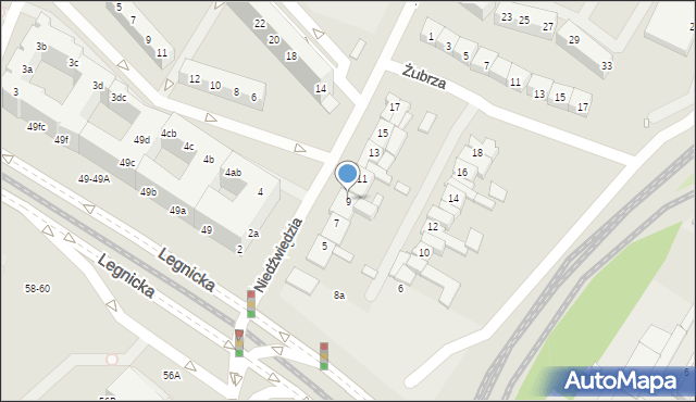 Wrocław, Niedźwiedzia, 9, mapa Wrocławia