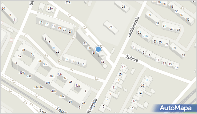 Wrocław, Niedźwiedzia, 16, mapa Wrocławia