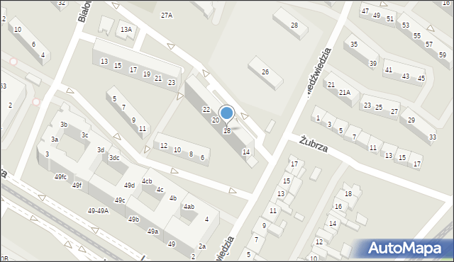 Wrocław, Niedźwiedzia, 18, mapa Wrocławia