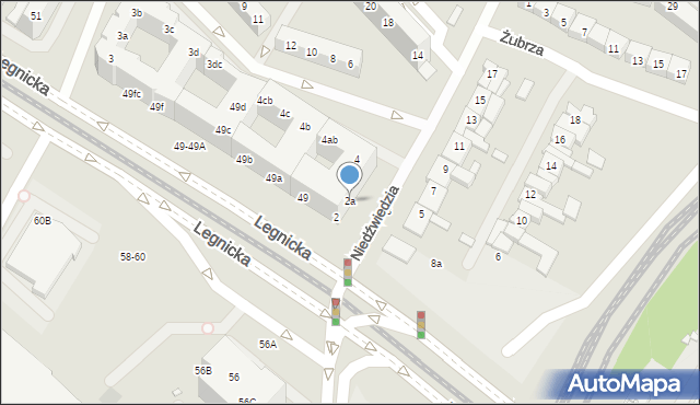 Wrocław, Niedźwiedzia, 2a, mapa Wrocławia