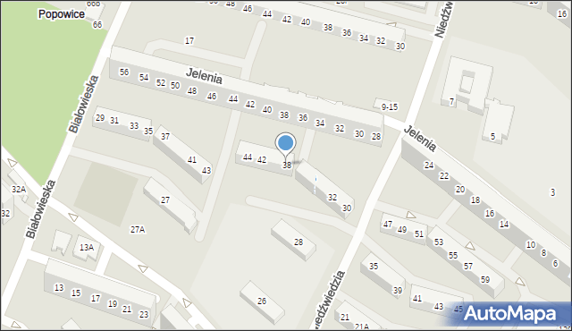 Wrocław, Niedźwiedzia, 38, mapa Wrocławia