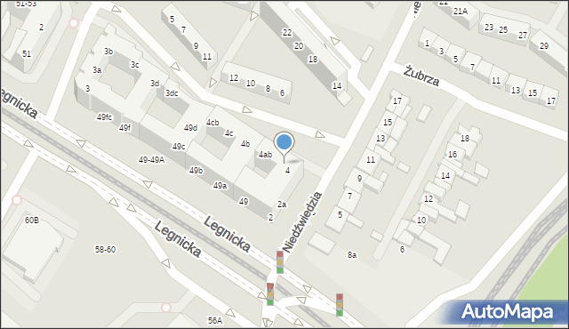 Wrocław, Niedźwiedzia, 4aa, mapa Wrocławia