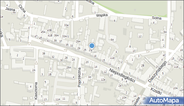 Wschowa, Niepodległości, 21, mapa Wschowa