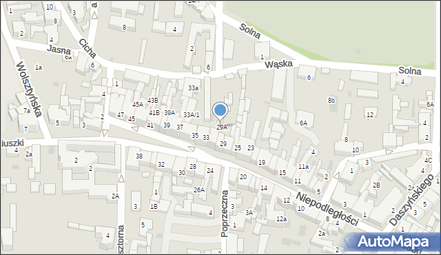 Wschowa, Niepodległości, 29A, mapa Wschowa
