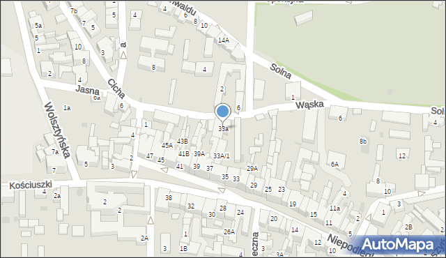 Wschowa, Niepodległości, 33a, mapa Wschowa