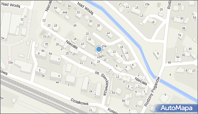 Zabierzów, Niecała, 12A, mapa Zabierzów