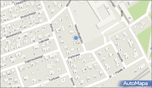 Ząbki, Niepodległości, 7, mapa Ząbki