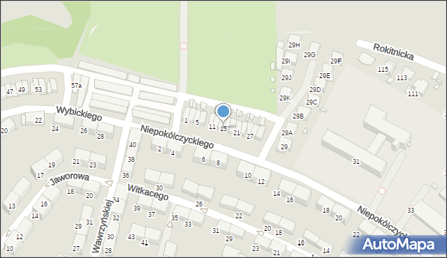 Zabrze, Niepokólczyckiego Franciszka, płk., 15, mapa Zabrza