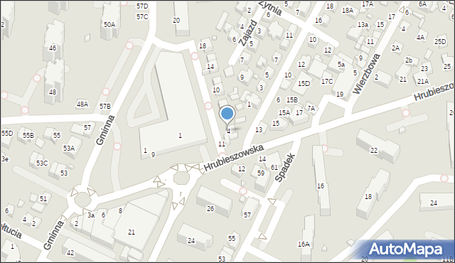 Zamość, Niepodległości, 4, mapa Zamościa