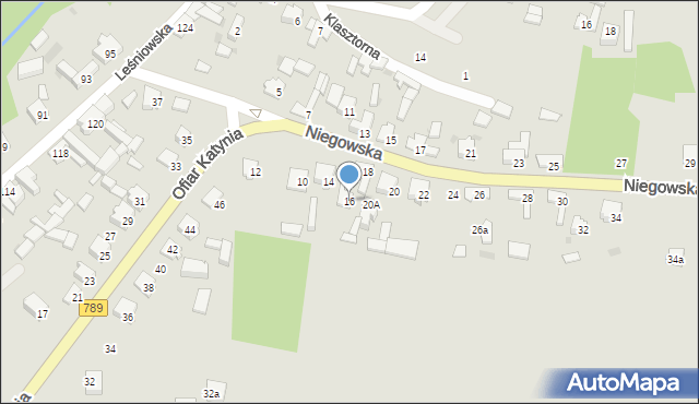 Żarki, Niegowska, 16, mapa Żarki