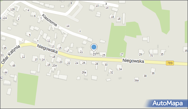 Żarki, Niegowska, 23, mapa Żarki