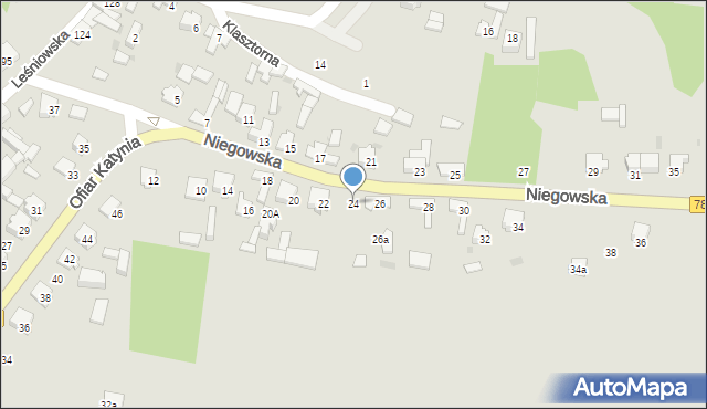 Żarki, Niegowska, 24, mapa Żarki