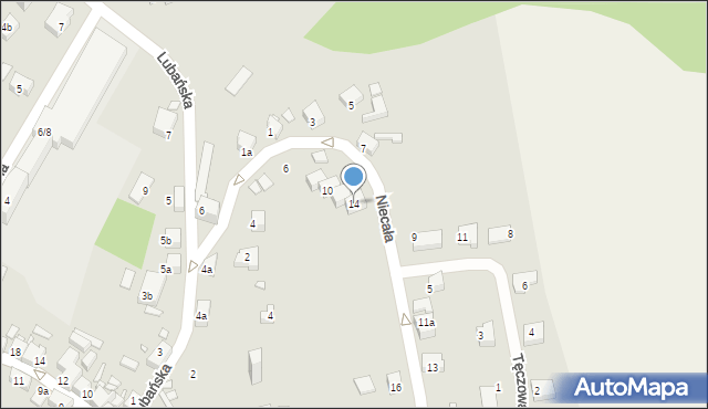 Zawidów, Niecała, 14, mapa Zawidów