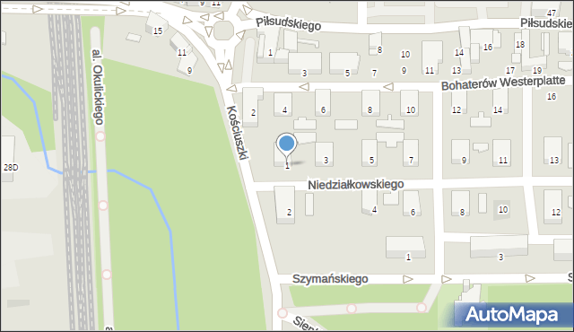 Zawiercie, Niedziałkowskiego Mieczysława, 1, mapa Zawiercie