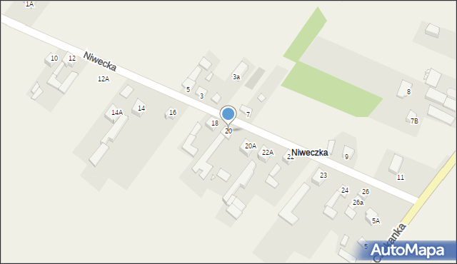 Żelisławice, Niwecka, 20, mapa Żelisławice