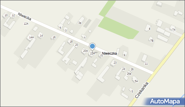 Żelisławice, Niwecka, 22A, mapa Żelisławice