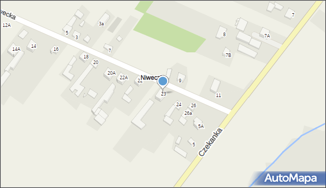 Żelisławice, Niwecka, 23, mapa Żelisławice