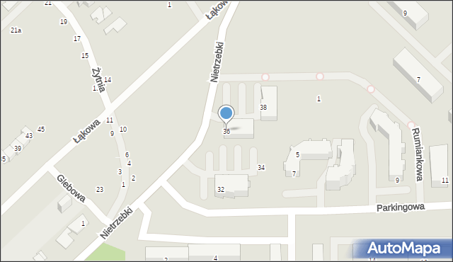 Żyrardów, Nietrzebki Marii, 36, mapa Żyrardów