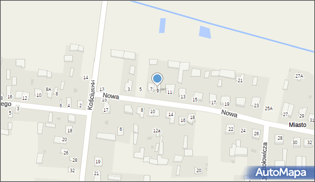 Adamów, Nowa, 9, mapa Adamów