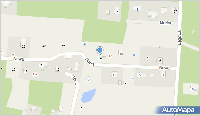 Adamów-Parcel, Nowa, 14, mapa Adamów-Parcel
