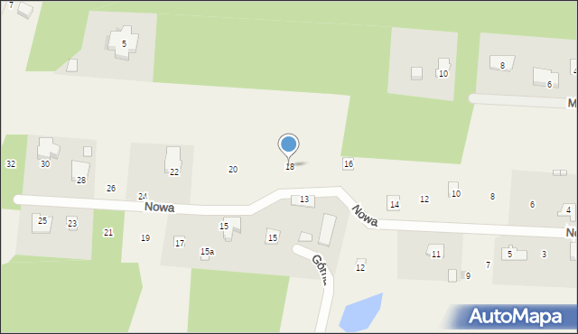Adamów-Parcel, Nowa, 18, mapa Adamów-Parcel