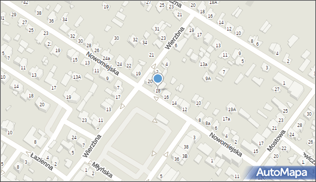 Augustów, Nowomiejska, 18, mapa Augustów