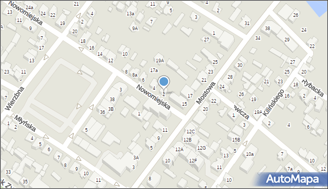 Augustów, Nowomiejska, 2, mapa Augustów