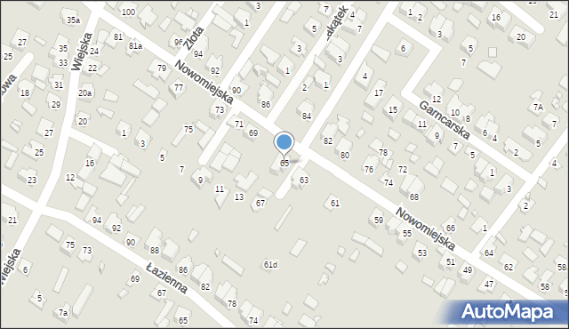Augustów, Nowomiejska, 65, mapa Augustów