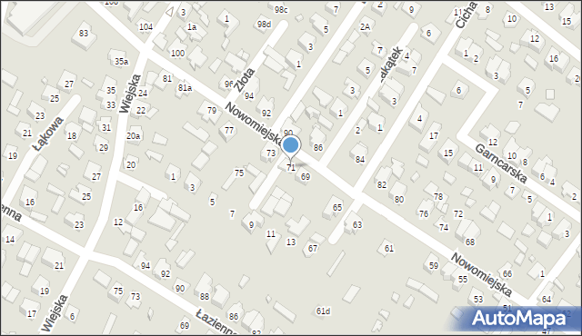 Augustów, Nowomiejska, 71, mapa Augustów