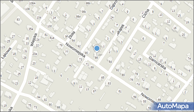 Augustów, Nowomiejska, 88, mapa Augustów