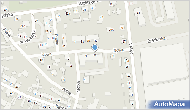 Babimost, Nowa, 6a, mapa Babimost