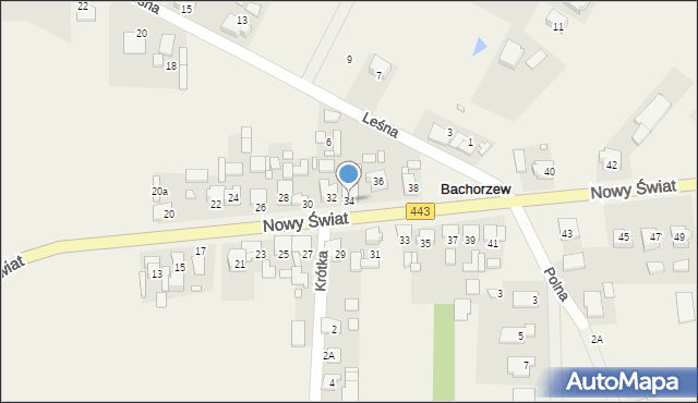 Bachorzew, Nowy Świat, 34, mapa Bachorzew