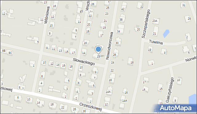 Barczewo, Nowodworcowa, 13, mapa Barczewo