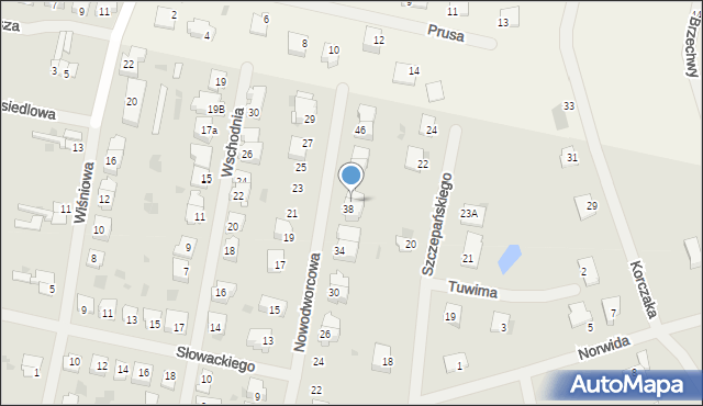 Barczewo, Nowodworcowa, 40, mapa Barczewo