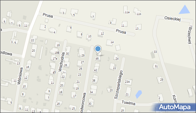 Barczewo, Nowodworcowa, 48, mapa Barczewo